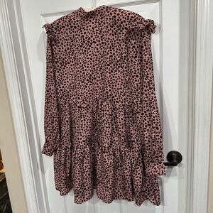 Missguided Pink and Black Polka Dot Dress Size 12 NWT